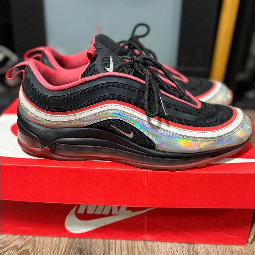 Nike Air Max 97 Black and Pink with Iridescent Accents